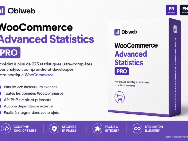 Statistiques Woocommerce (Class PHP - 225 statistiques)