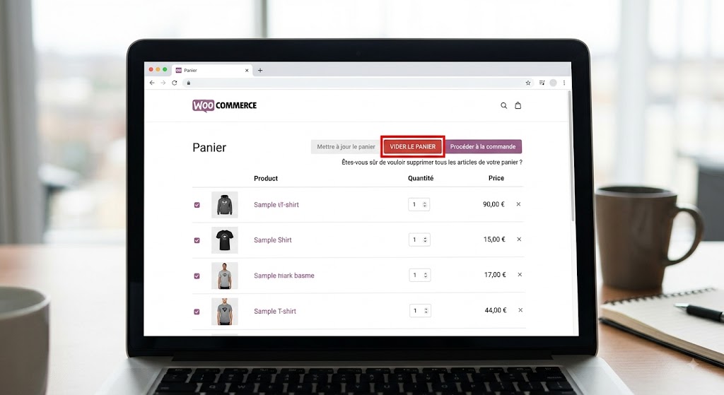 Bouton Woocommerce - Vider le panier