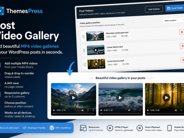 ThemesPress Post Video Gallery