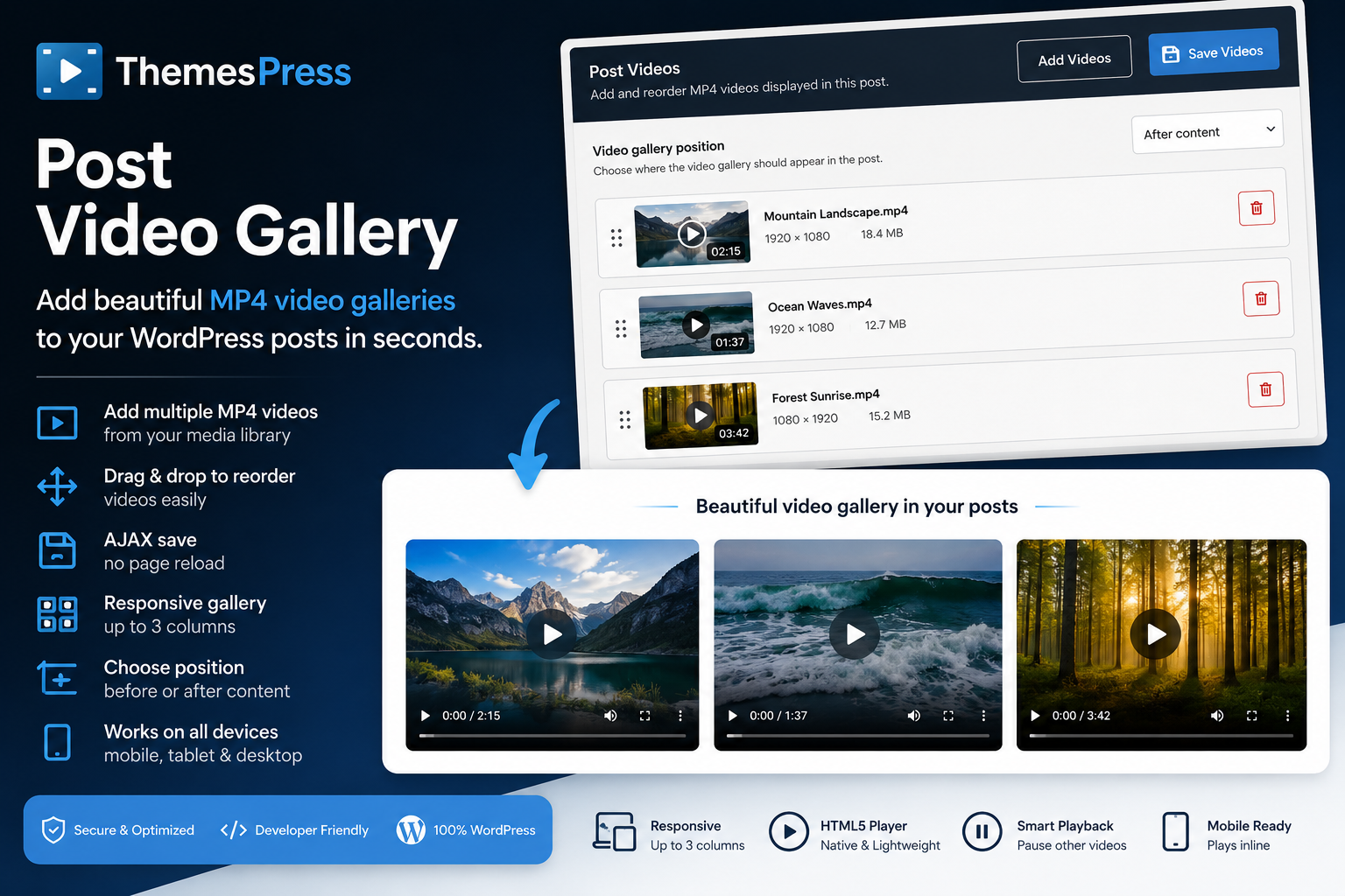 ThemesPress Post Video Gallery