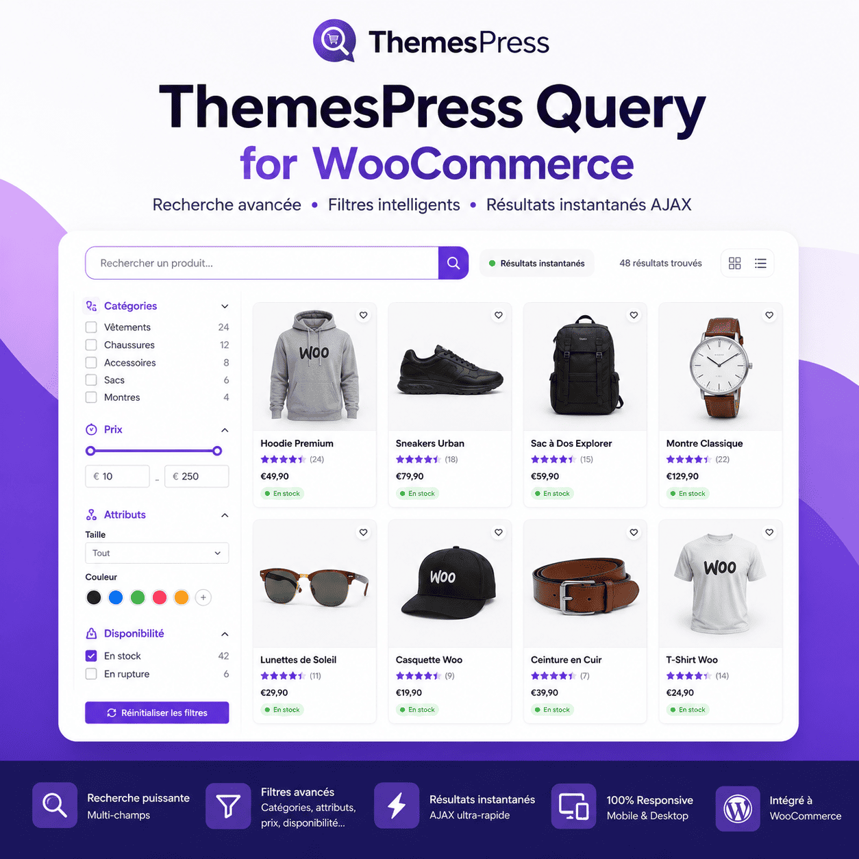ThemesPress Query For Woocommerce Filtre de recherche avancée Woocommerce