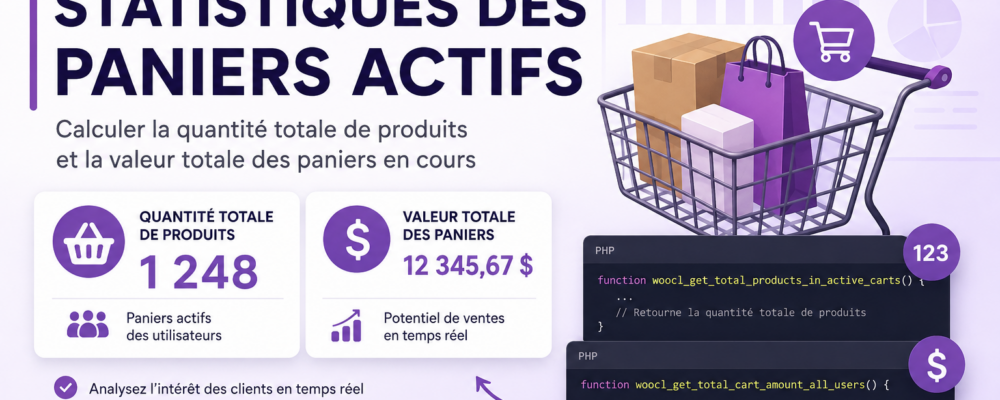 WooCommerce : statistiques des paniers actifs