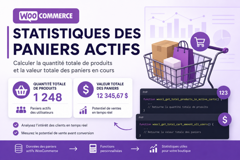 WooCommerce : statistiques des paniers actifs