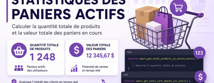 WooCommerce : statistiques des paniers actifs