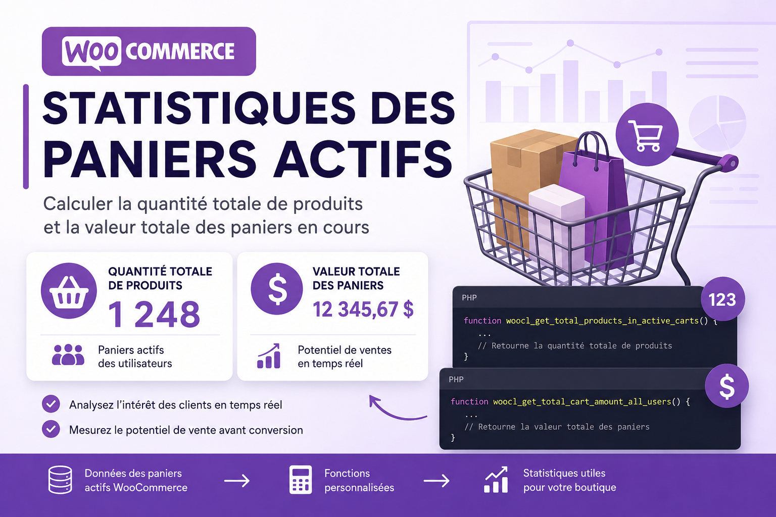 WooCommerce : statistiques des paniers actifs