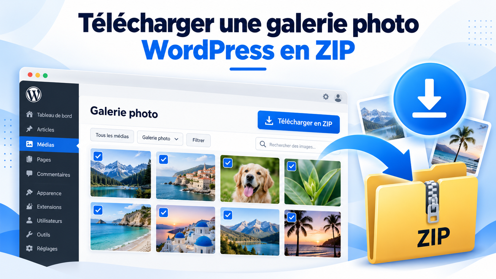 Télécharger une galerie photo WordPress en ZIP