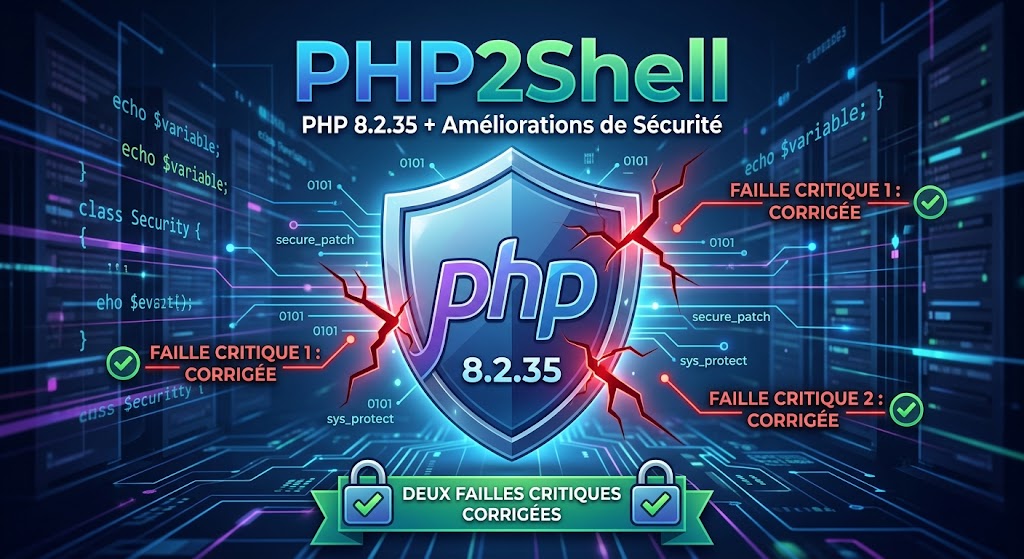 PHP2Shell : PHP 8.2.35 + corrige deux failles critiques